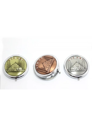 Metal İstanbul Temalı Yöresel Kabartmalı El Aynası