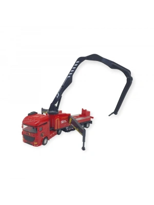 Metal İtfaiye Arabası - Söndürme Vinçli 26cm - 706-43