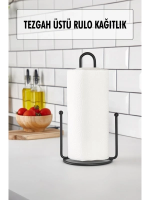 Metal Kağıt Havluluk & Dik Havlu Peçetelik Siyah 28 Cm