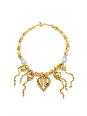 Metal Kalp Kolye - Altın