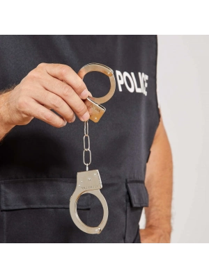 Metal Malzemeden İmal Anahtarlı Oyuncak Polis Kelepçesi