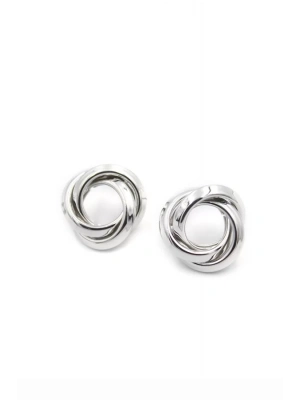 Metal Örgü Küpe - Gümüş