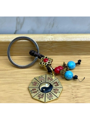 Metal Renkli Yin Yang Anahtarlık