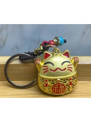 Metal Şans Ve Bereket Kedisi Anahtarlık Model 2