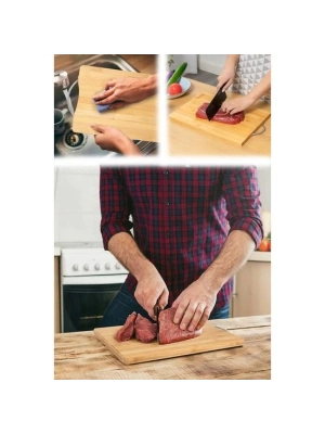 Metal Saplı Bambu Kesim Panosu