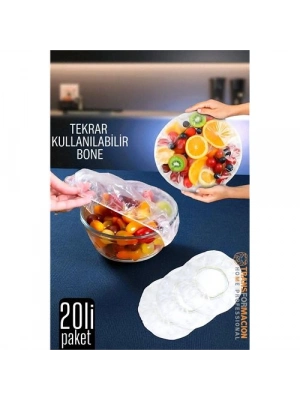 Esnek Kase Bonesi – 20 Adet, 25 cm’e Kadar Uyumlu, Tekrar Kullanılabilir Tabak Bone