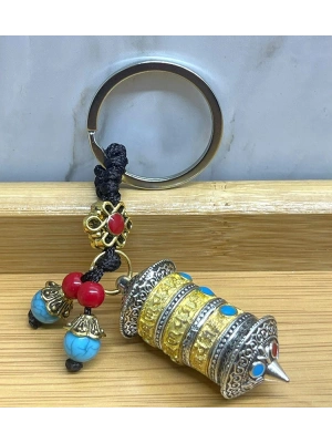 Metal Tibet Şans Çarkı Anahtarlık