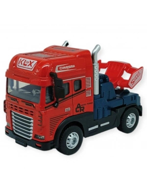 Metal Tır 1:24 - Sesli Işıklı Tır 13 cm - Kırmızı