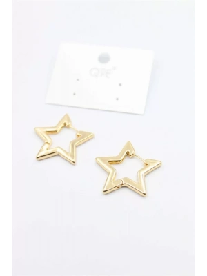 Metal Yıldız Küpe - Altın