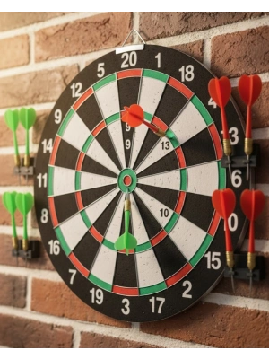 ® 12 İnç Dart Tahtası 4 Adet Metal Uçlu Dart Oku Kolay Montajlı