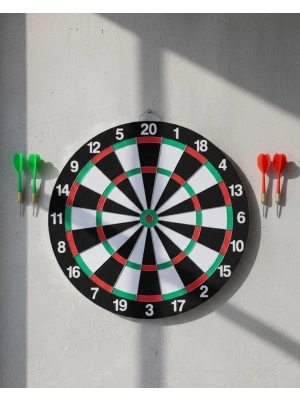 ® Ev ve Oyun Alanları İçin Dart Tahtası 12 İnç 4 Dart Oku Dahil