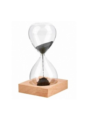 ® Mıknatıslı Cam Kum Saati – Dekoratif Metal Tabanlı, Manyetik Kum Akışlı Masaüstü Zaman Ölçer
