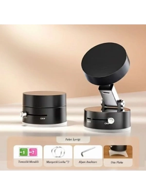 Mıknatıslı Katlanabilir Telefon Tutucu - Torpido ve Cam Uyumlu