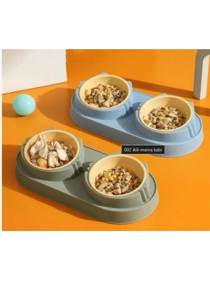 Mikopet Çift Bölmeli Mama ve Su Kabı