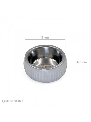 Mikopet Organik Seramik Mama Kabı Gri