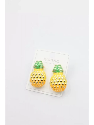 Mineli Ananas Küpe - Altın
