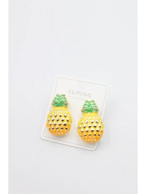 Mineli Ananas Küpe - Altın