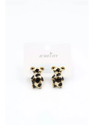 Mineli Ayıcık Küpe - Siyah