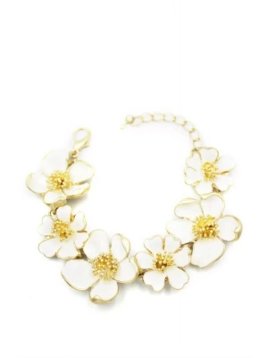 Mineli Çiçek Bileklik - Krem