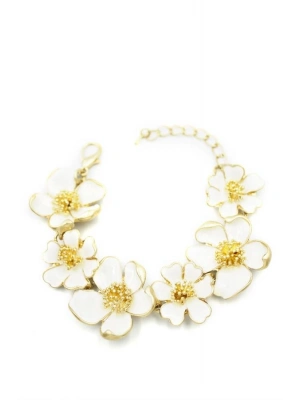 Mineli Çiçek Bileklik - Krem