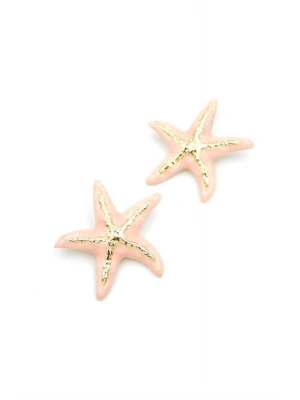 Mineli Deniz Yıldızı Küpe - Pembe