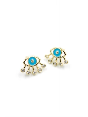 Mineli Göz Küpe - Turkuaz