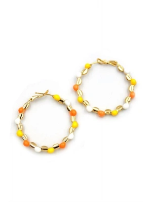 Mineli Halka Küpe - ÇOK RENKLİ