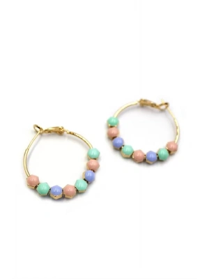 Mineli Halka Küpe - ÇOK RENKLİ