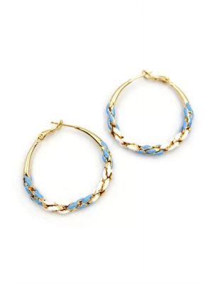 Mineli Halka Küpe - Mavi