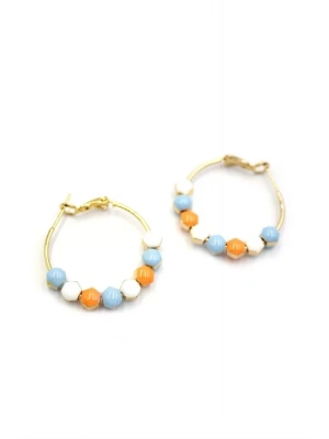 Mineli Halka Küpe - Turuncu