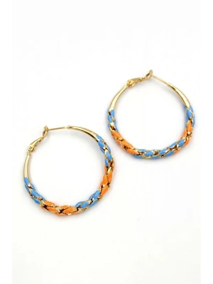 Mineli Halka Küpe - Turuncu