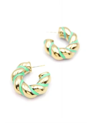 Mineli Halka Küpe - Yeşil