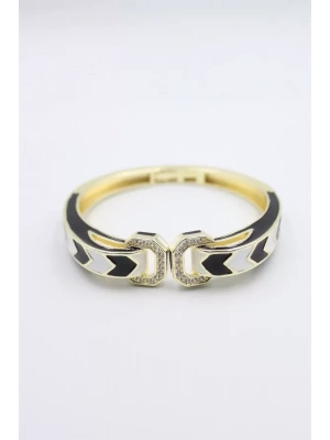 Mineli Kelepçe Bilezik - Altın