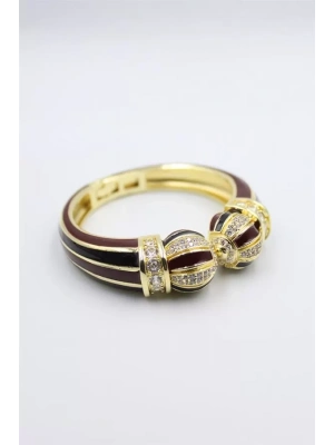 Mineli Kelepçe Bilezik - Kahverengi