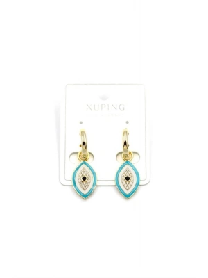 Mineli Nazar Küpe - 14K Altın