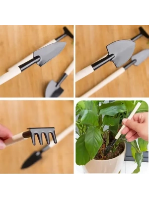 Mini Ahşap Hobi Bahçe Seti 3 Parça