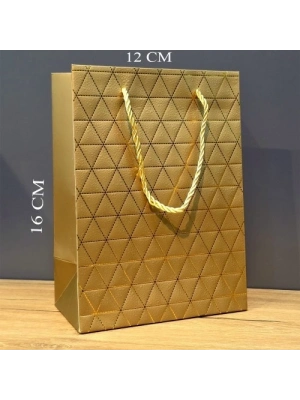 Mini Boy Gold Karton Hediye Çantası