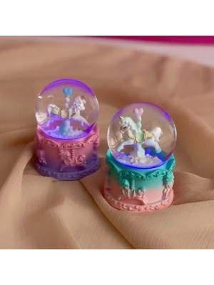 Mini Boy Işıklı Unicorn Kar Küresi