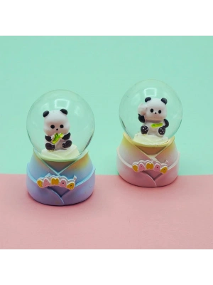 Mini Boy Sevimli Panda Tasarımlı Işıklı Kar Küresi