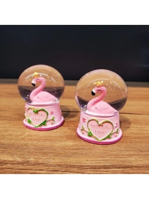 Mini Işıklı Flamingo Kar Küresi