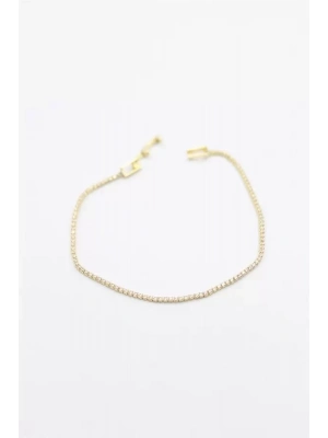 Minik Taşlı Su Yolu Bileklik - Altın