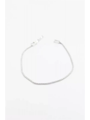 Minik Taşlı Su Yolu Bileklik - Gümüş