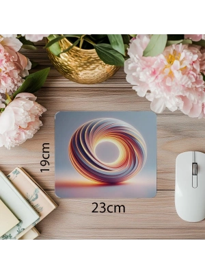 Minimal Donut Formu ile Modern Mouse Pad - 19x23 cm 2 mm Dikdörtgen İthal Baskılı Mouse Pad