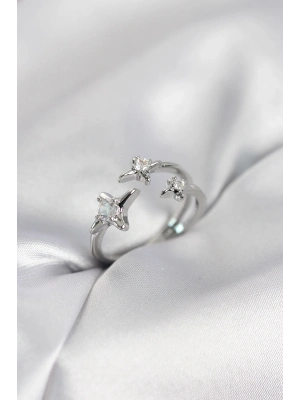 ® Minimal Kutup Yıldızı Model Gümüş Renk Kadın Yüzük