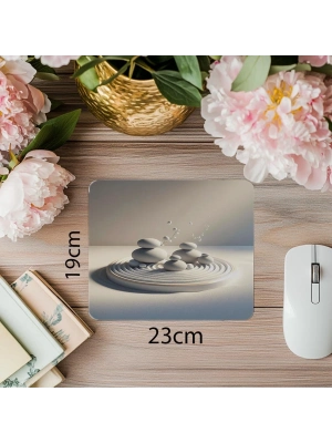 Minimal Zen Garden Temalı Mousepad - 19x23 cm 2 mm Dikdörtgen İthal Baskılı Mouse Pad