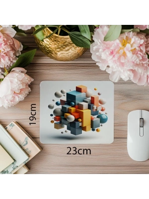 Minimalist Oyun Alanı Mousepad – Küresel Tasarım - 19x23 cm 2 mm Dikdörtgen İthal Baskılı Mouse Pad