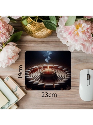 Minimalist Spiritüel Tütsü Mousepad - 19x23 cm 2 mm Dikdörtgen İthal Baskılı Mouse Pad