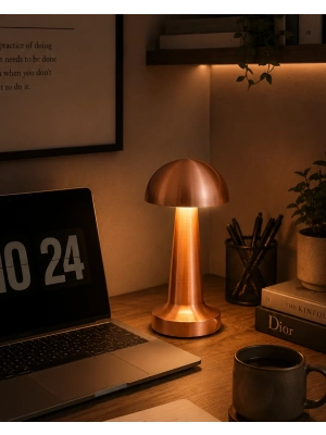 Modern Bronz Mantar Masa Lambası LED Dokunmatik Dekoratif Aydınlatma