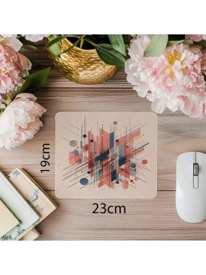 Modern Sanat Havasında Düzgün Tasarımlı Mousepad - 19x23 cm 2 mm Dikdörtgen İthal Baskılı Mouse Pad