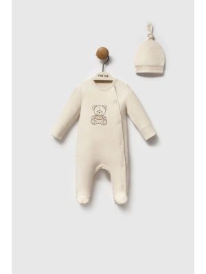 Moi Noi My Bear Şapkalı Tulum MNB1296 Ekru